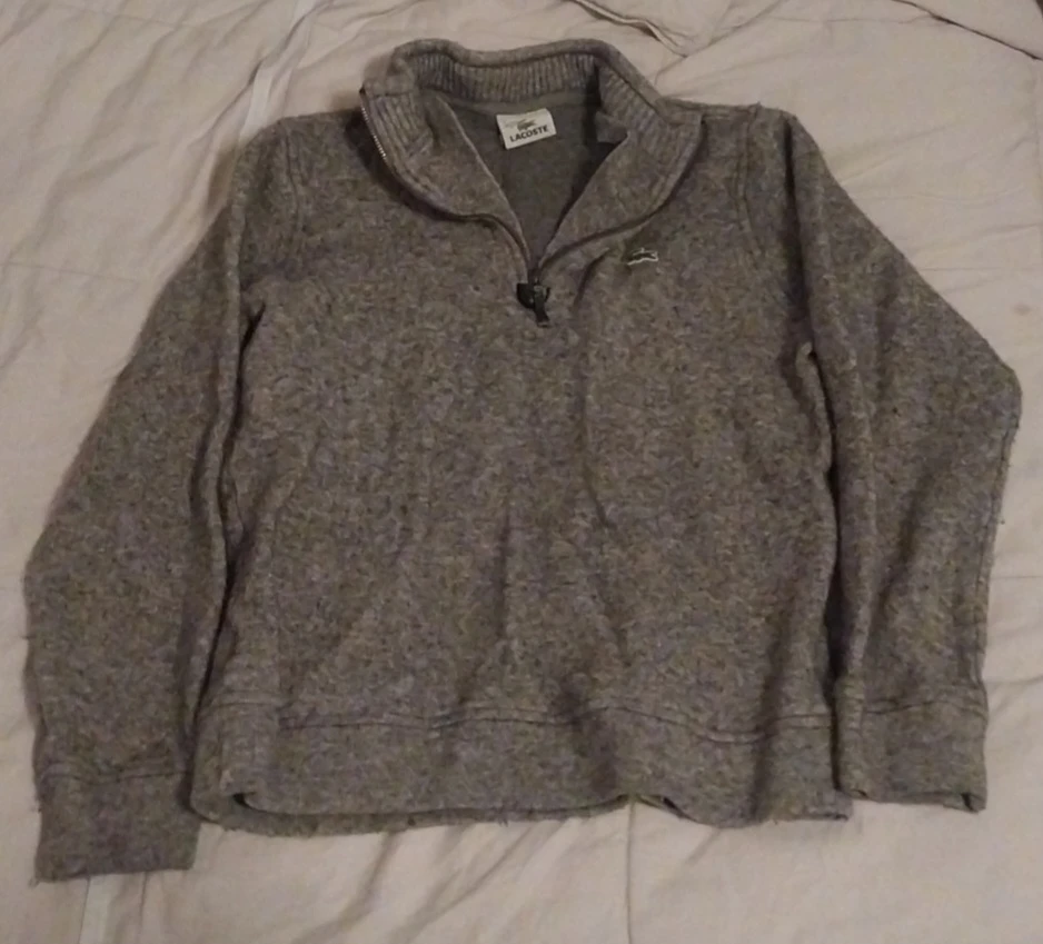 Lacoste Quarter Zip Sweater - Grey