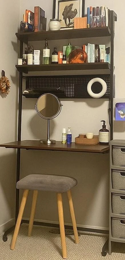 Rolanstan Wall Mount Computer Desk with Storage Shelves - photo 2
