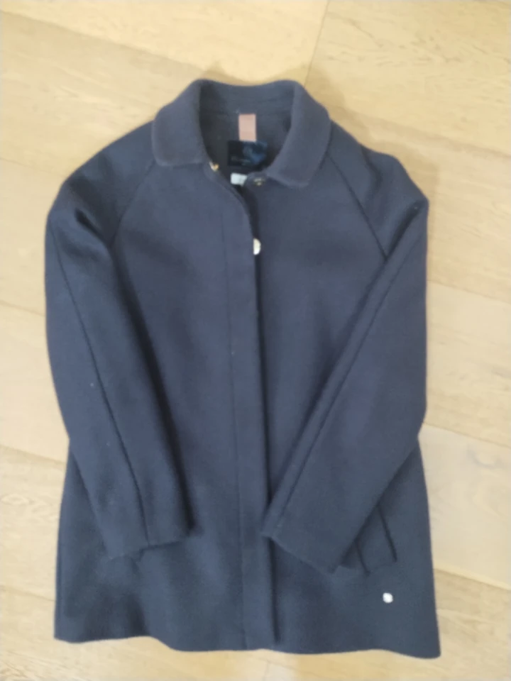 Massimo Dutti light wool Navy Coat
