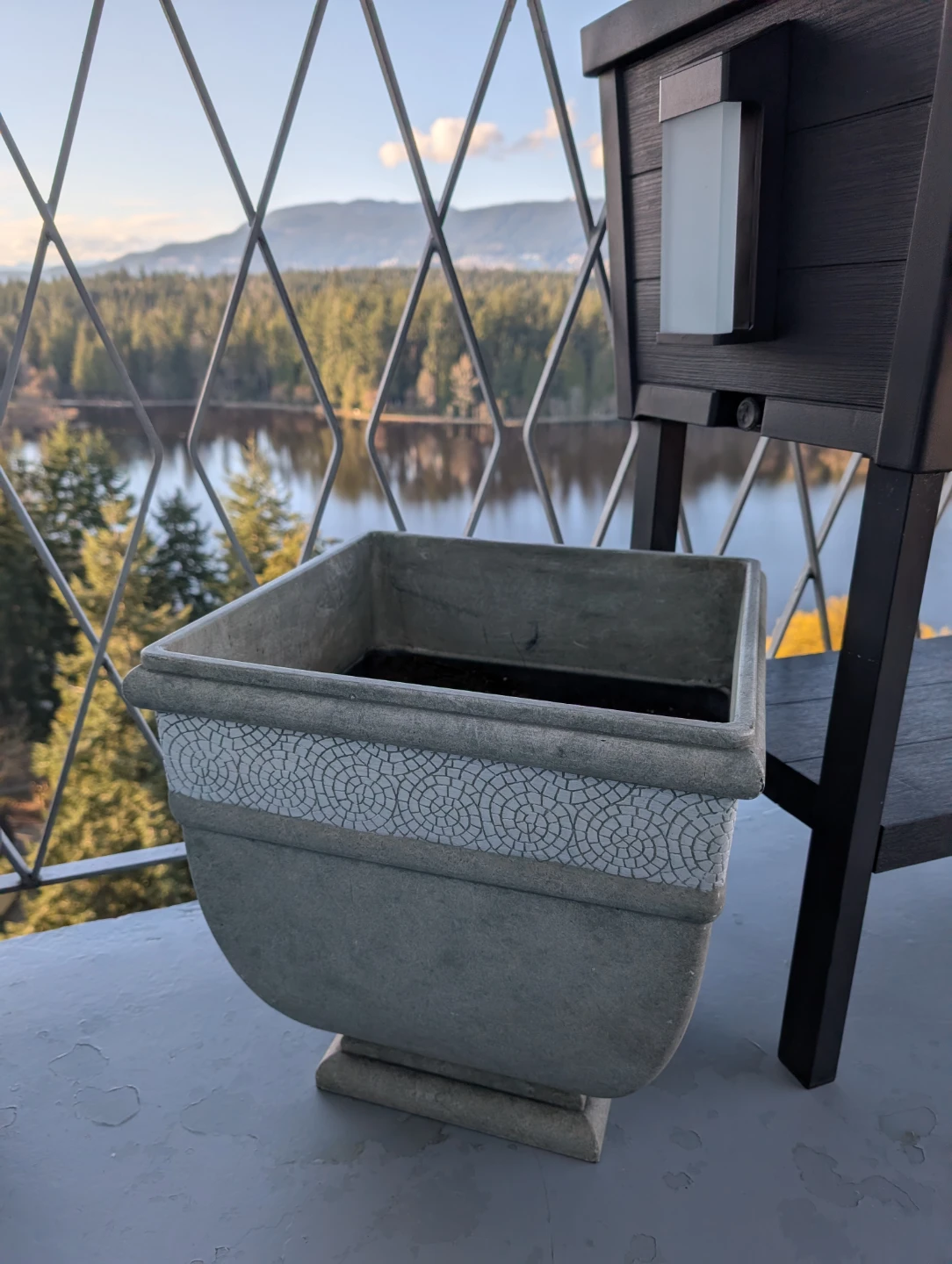 16" Aegean Mosaic Square Planter w/ Soil