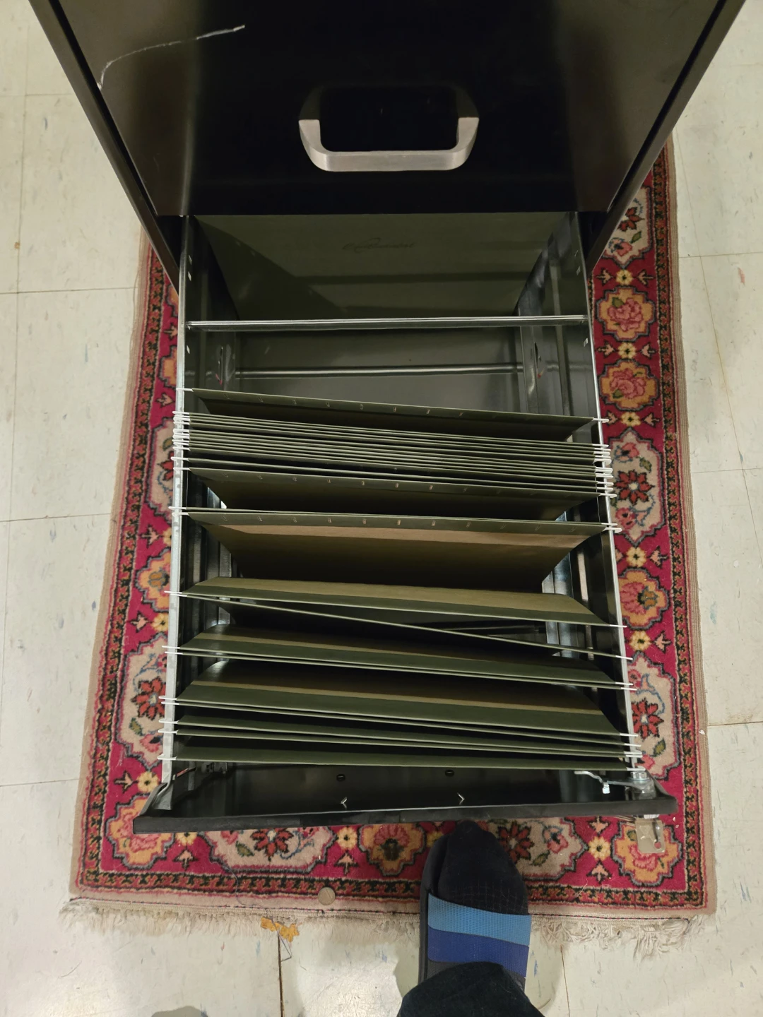 Black 3-Drawer Filing Cabinet with Hanging Files