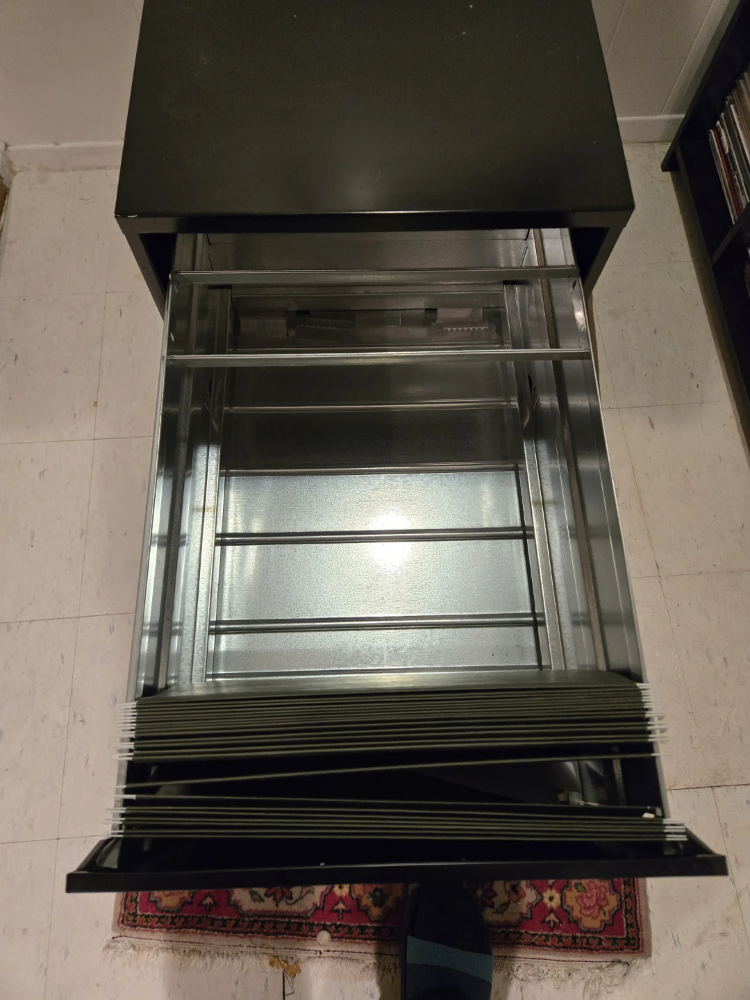 Black 3-Drawer Filing Cabinet with Hanging Files - photo 2