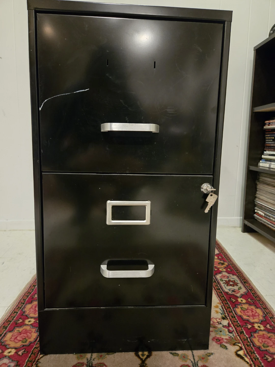 Black 3-Drawer Filing Cabinet with Hanging Files - photo 3