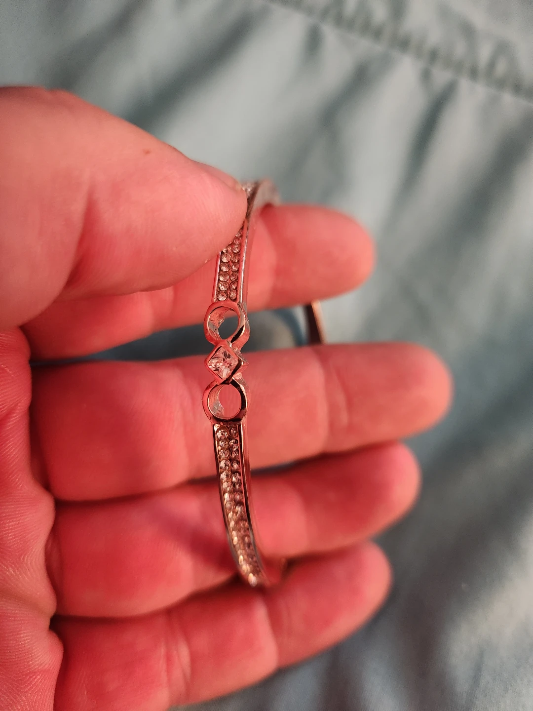 Sparkly Silver-Toned Bangle Bracelet