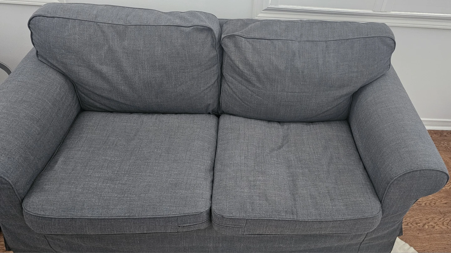 Grey Two-Seater Sofa with free accent Pillows