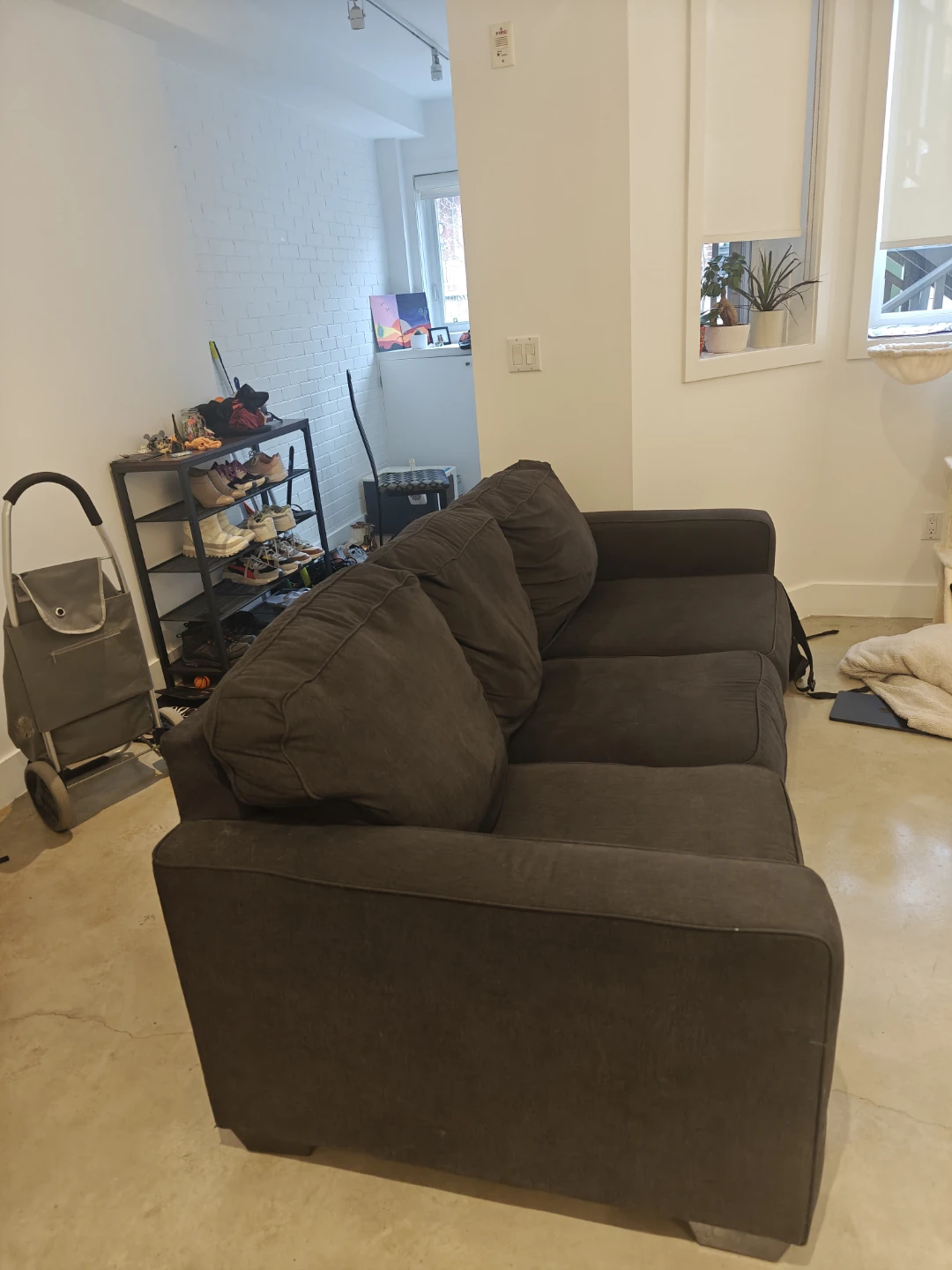 Dark Grey Fabric Sofa - photo 2