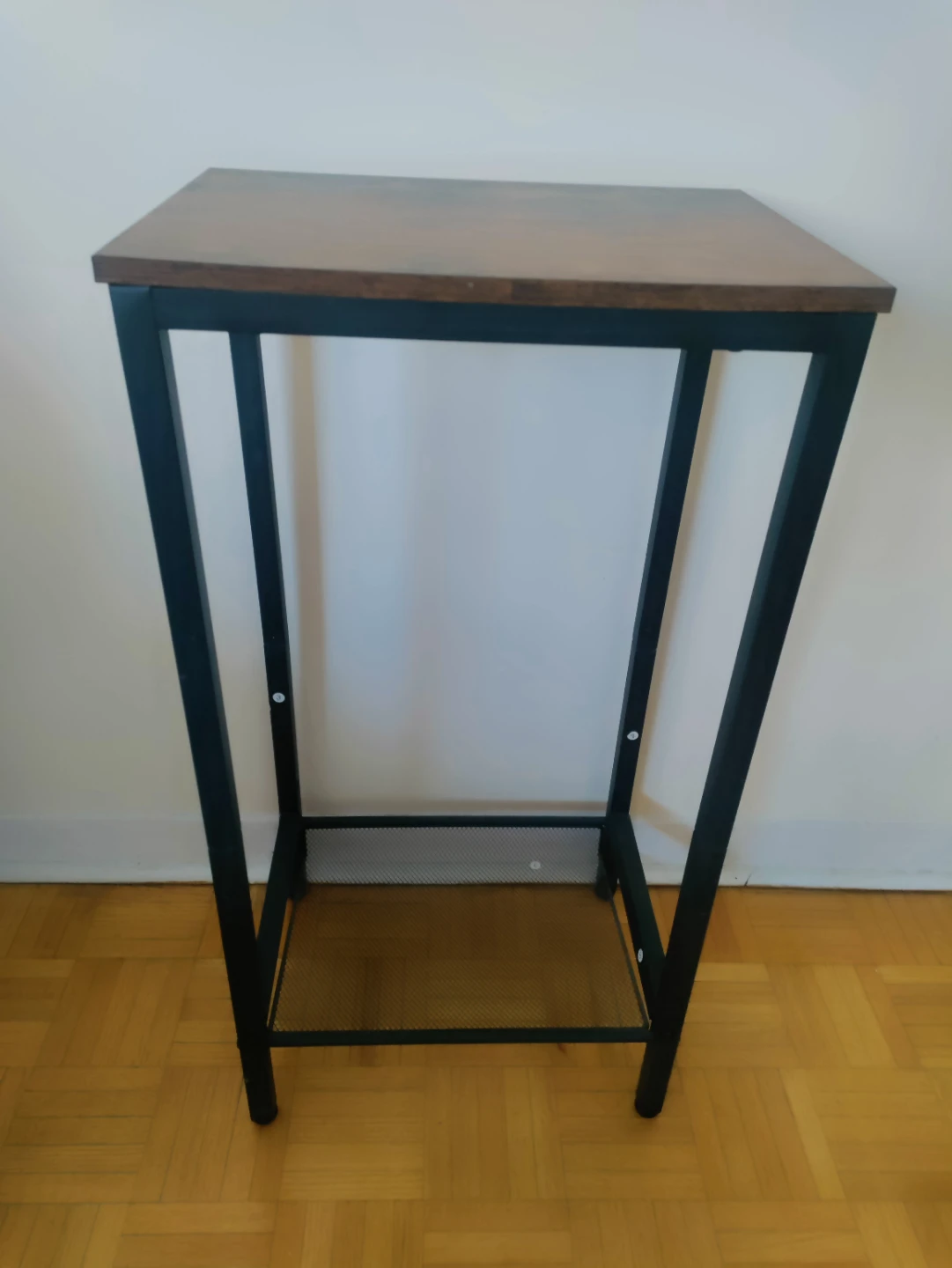 Wooden Top Side Table with Metal Frame - photo 2