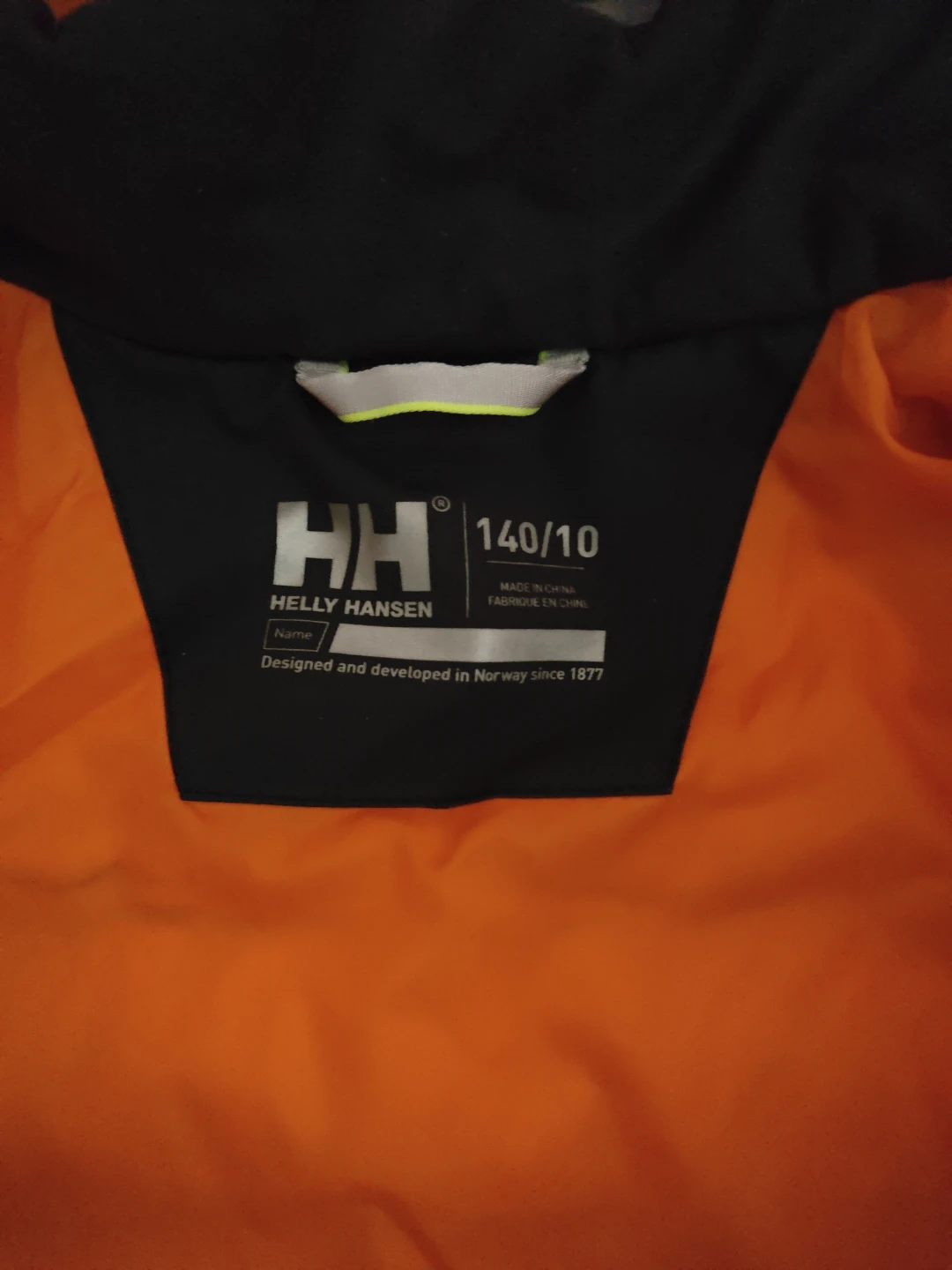 Helly Hansen Youth Puffer Jacket Black Orange Grey 140/10