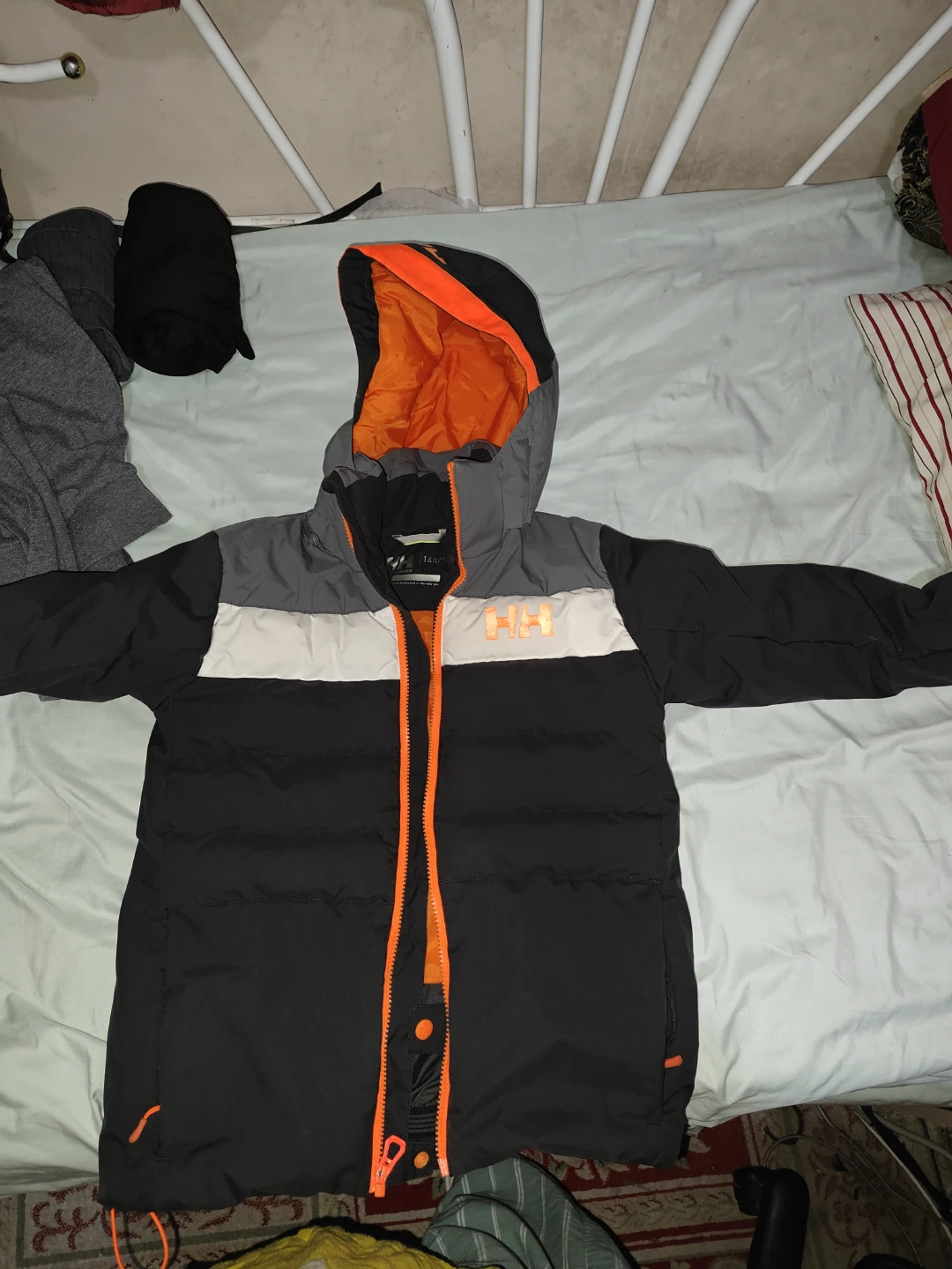 Helly Hansen Youth Puffer Jacket Black Orange Grey 140/10 - photo 2