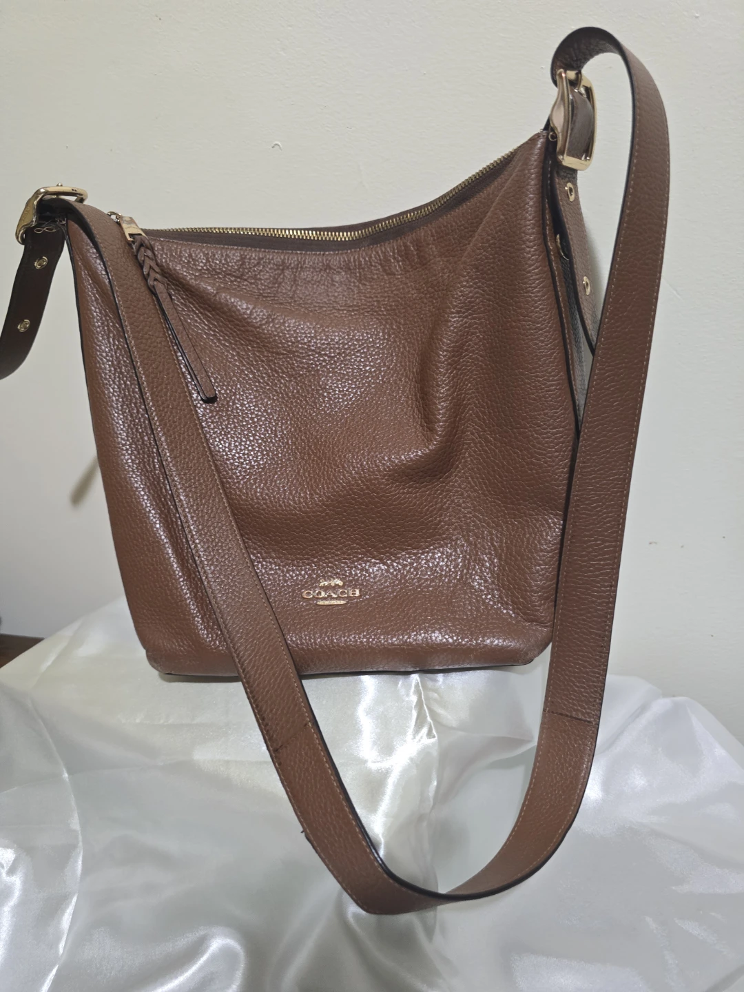 Brown Pebble Leather Crossbody - photo 2