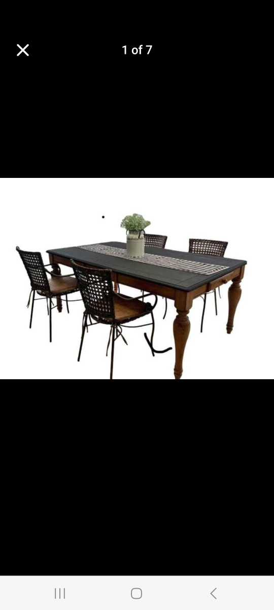 Set of 2 Woven Metal Dining Chairs