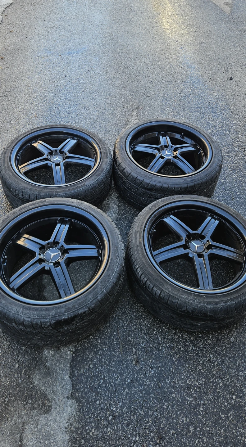 Set of 4 Black Mercedes-Benz Style Alloy Wheels with Tires - photo 2