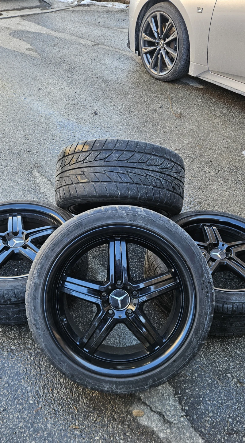 Set of 4 Black Mercedes-Benz Style Alloy Wheels with Tires - photo 3