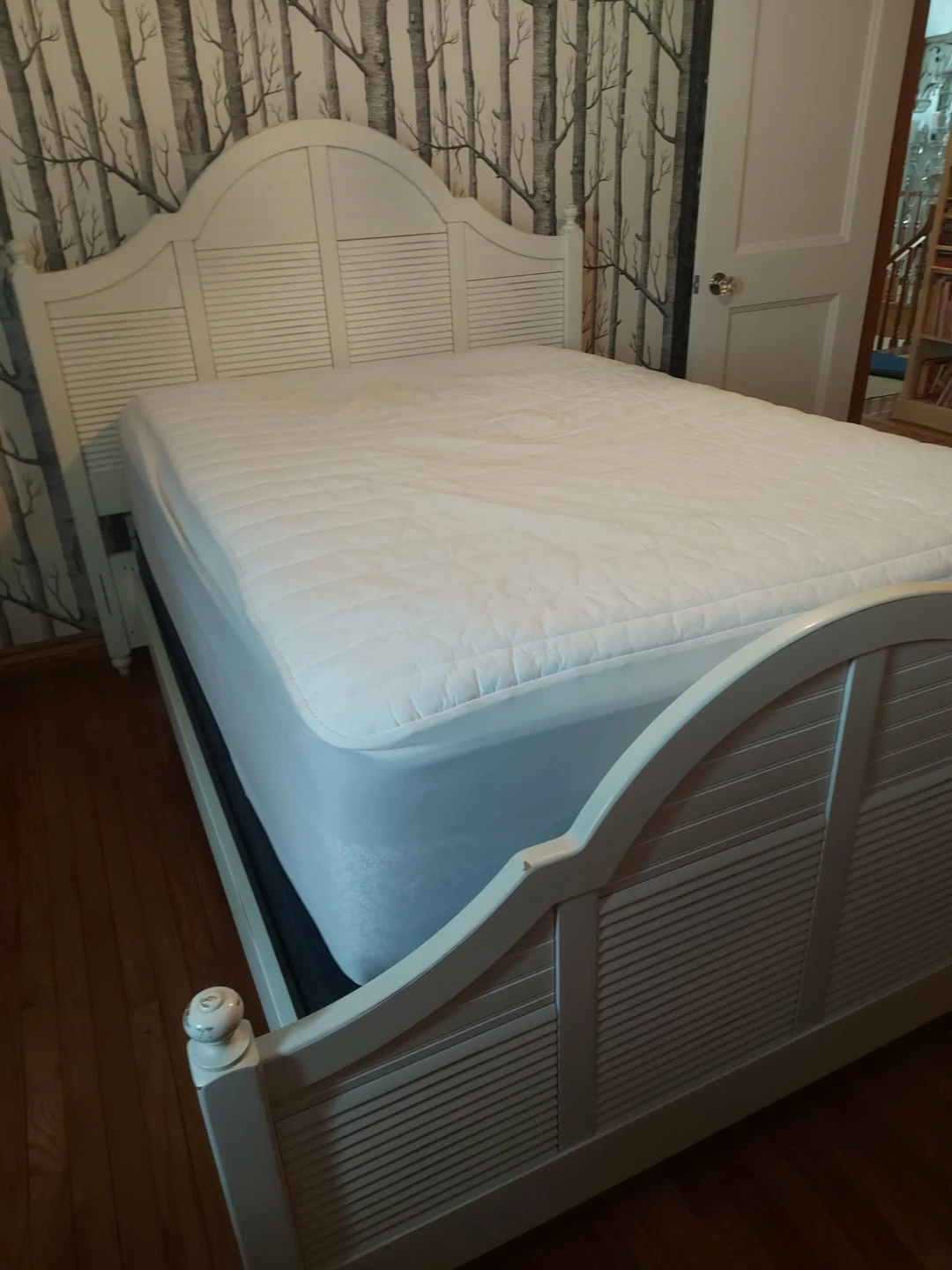 White Bed Frame with Headboard