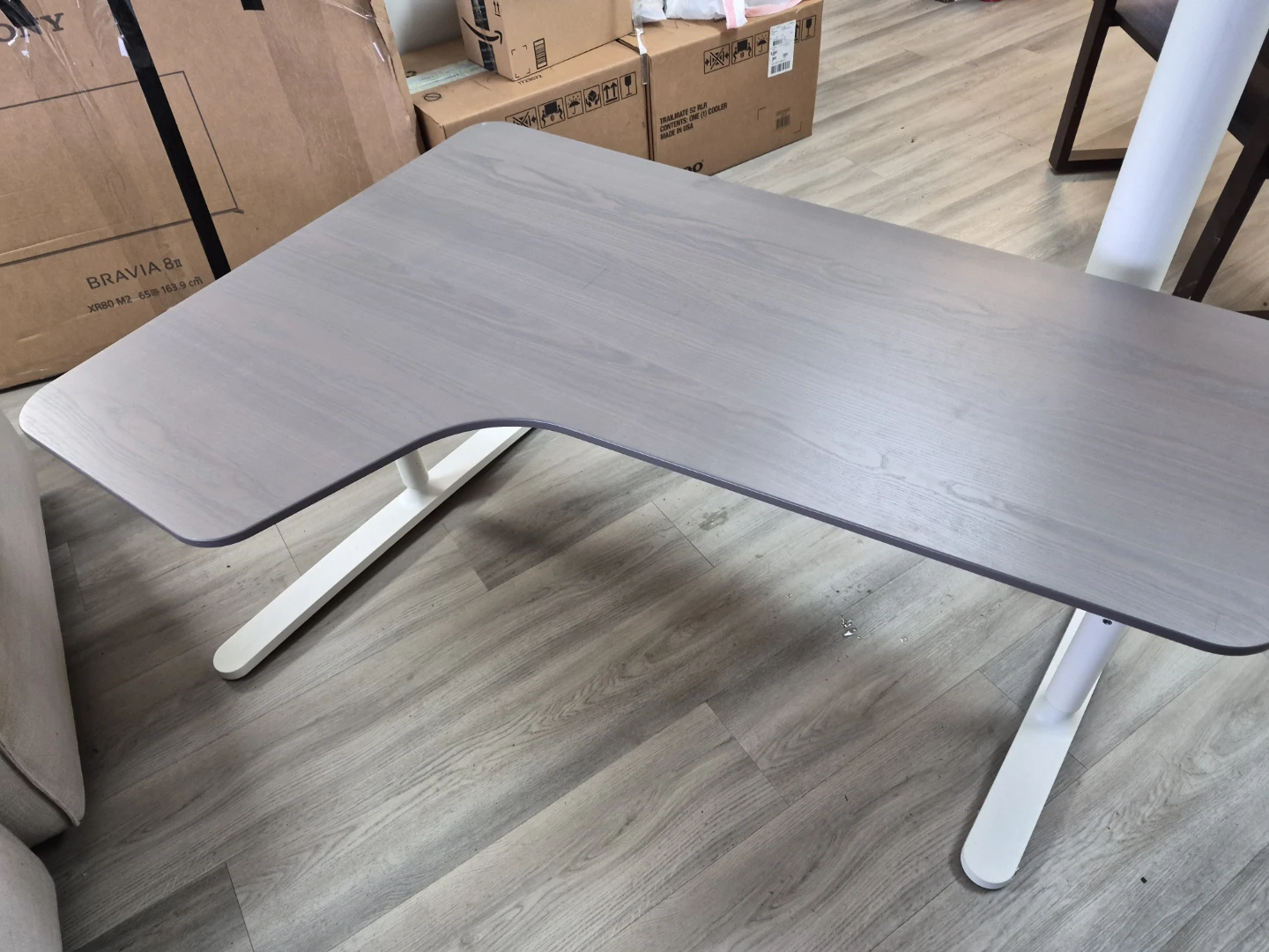 Ergonomic Corner Desk - Grey Wood Finish - photo 4