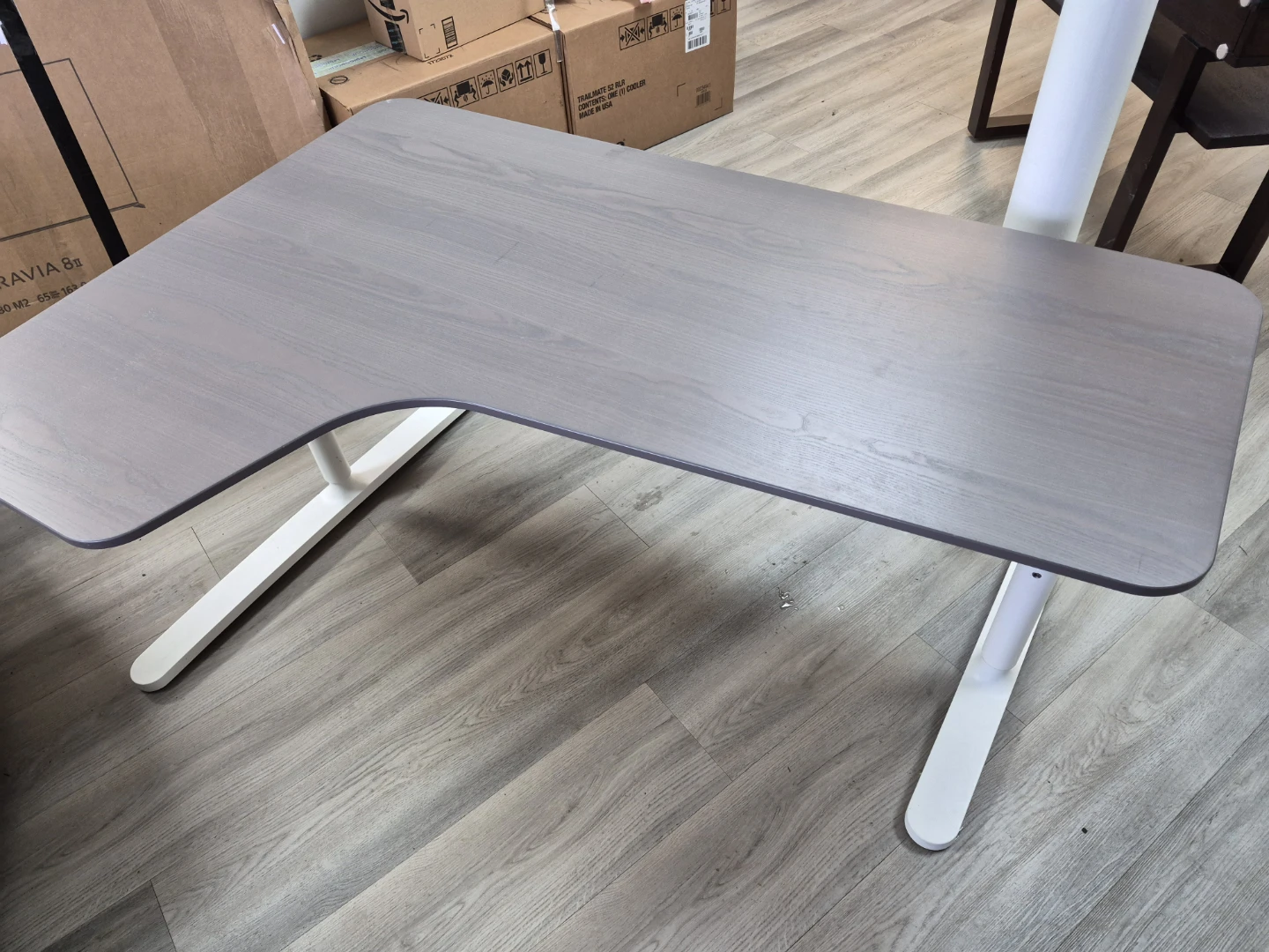Ergonomic Corner Desk - Grey Wood Finish - photo 5
