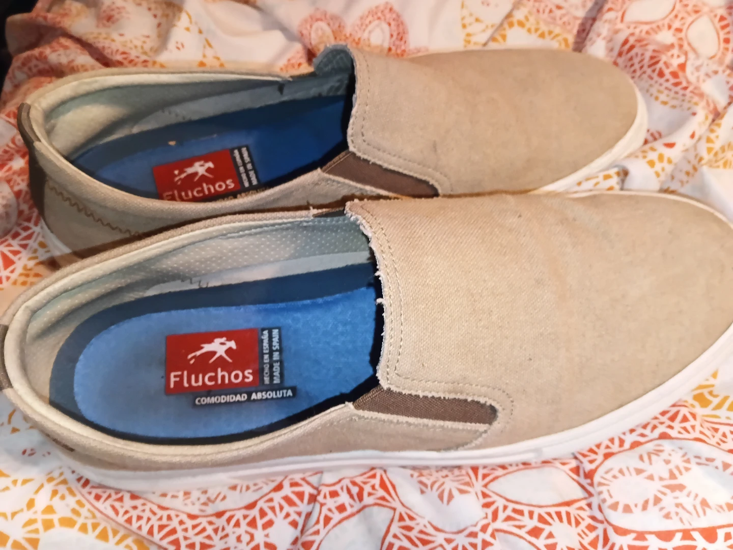 Fluchos Tan Canvas Slip-On Shoes