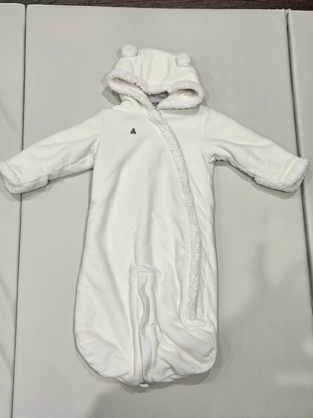 6-12 months Gap Baby White Bear Fleece Bunting Snowsuit Hooded