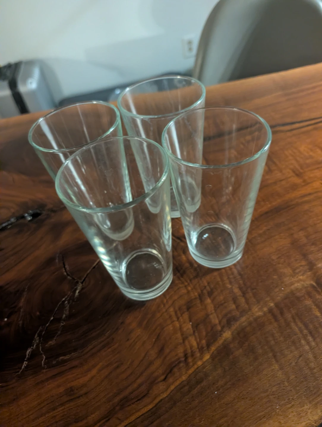 Set of 4 Clear Large Glass Tumblers