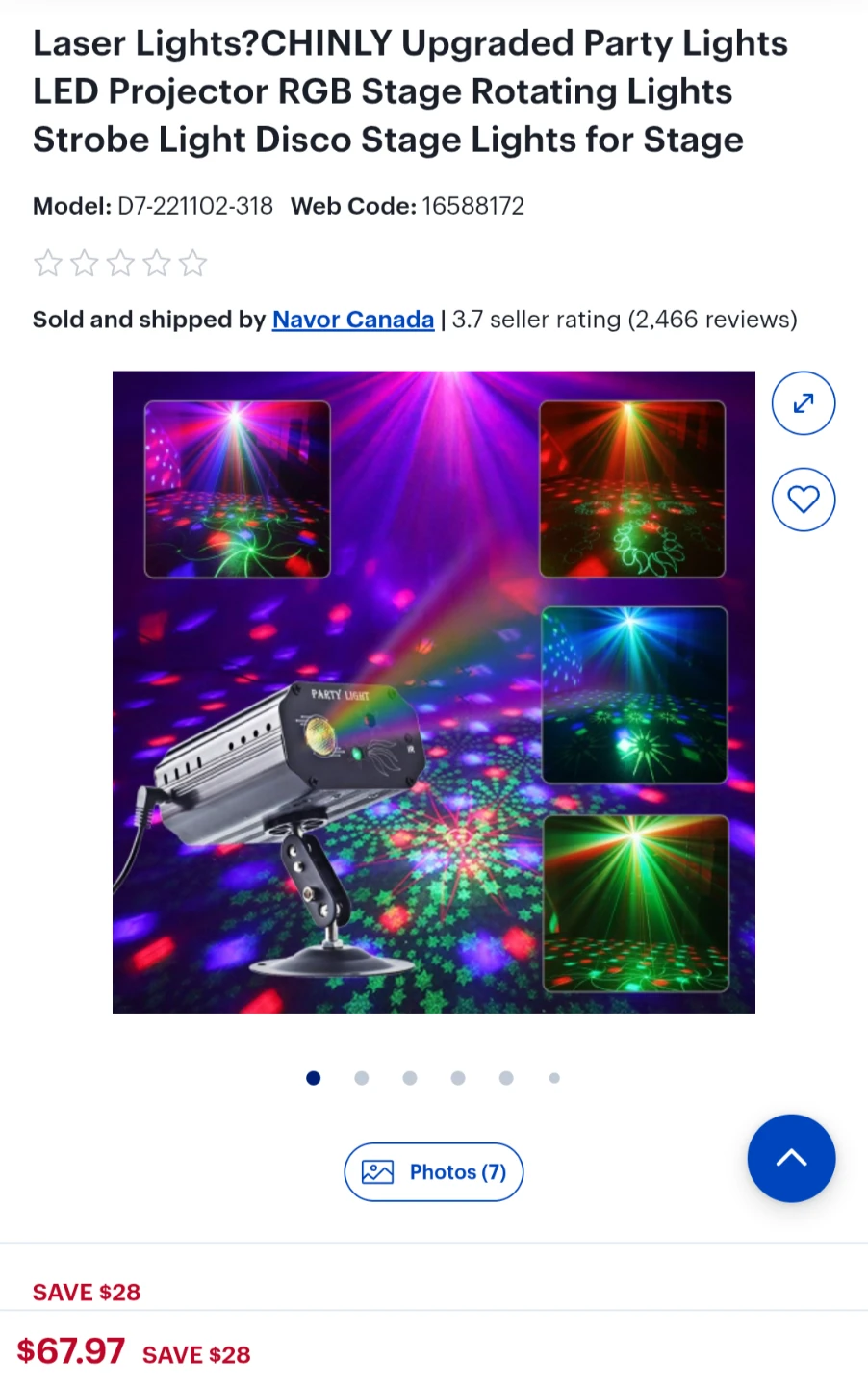 CHINLY Upgraded Party Lights LED Projector - photo 2