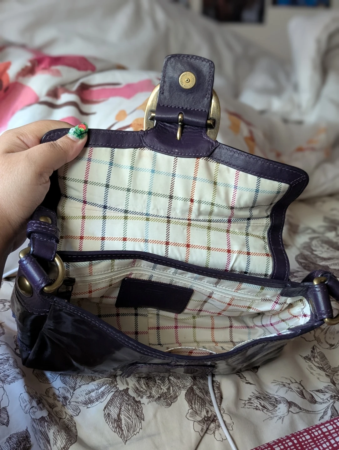 Coach mini bleeker legacy bag, purple patent leather - photo 3