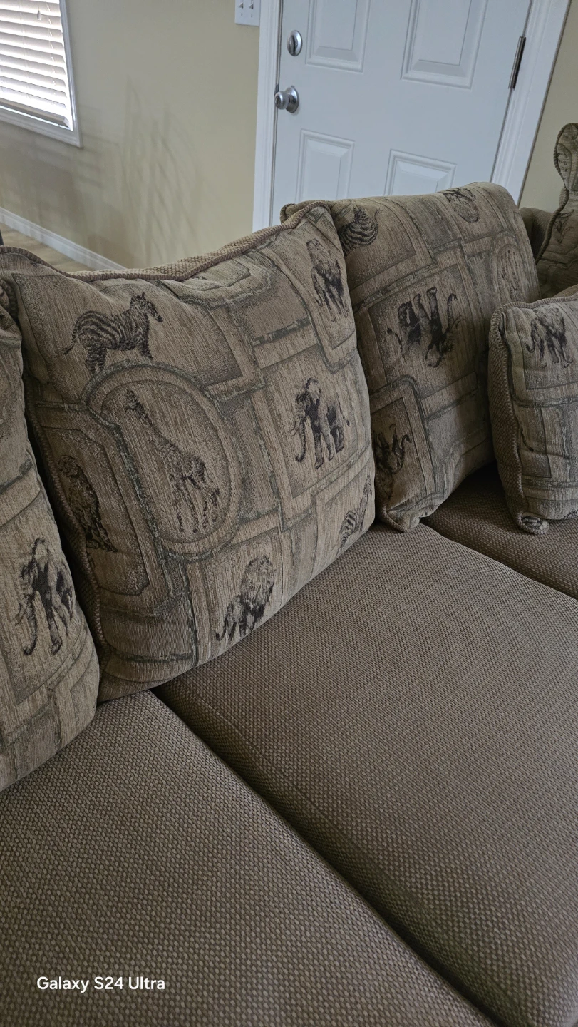 Sectional Sofa with Decorative Pillows