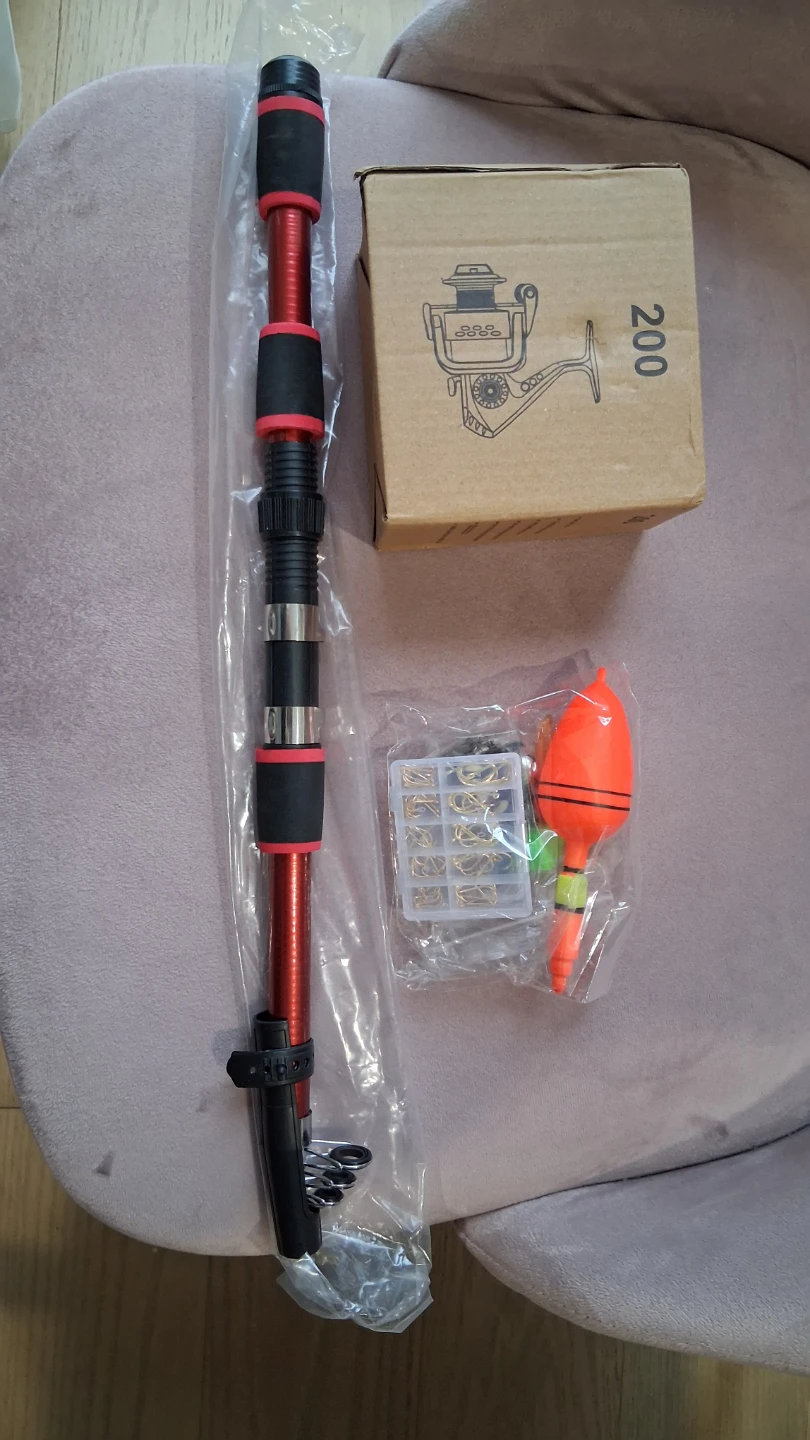 NEW Fishing Rod Reel Hooks Bait Complete Set