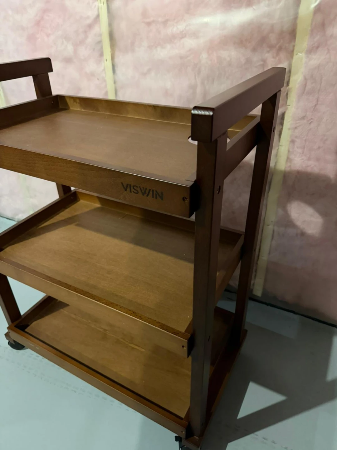VISWIN 3-Tier Rolling Cart - Beech Wood - photo 2