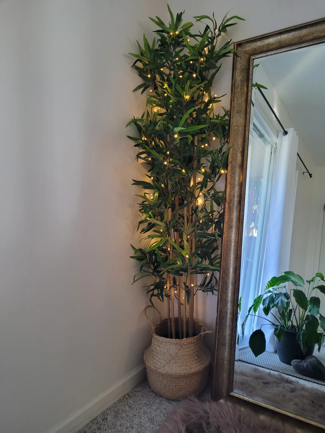 IKEA Artificial Bamboo Plant with copper fairy lights - photo 2