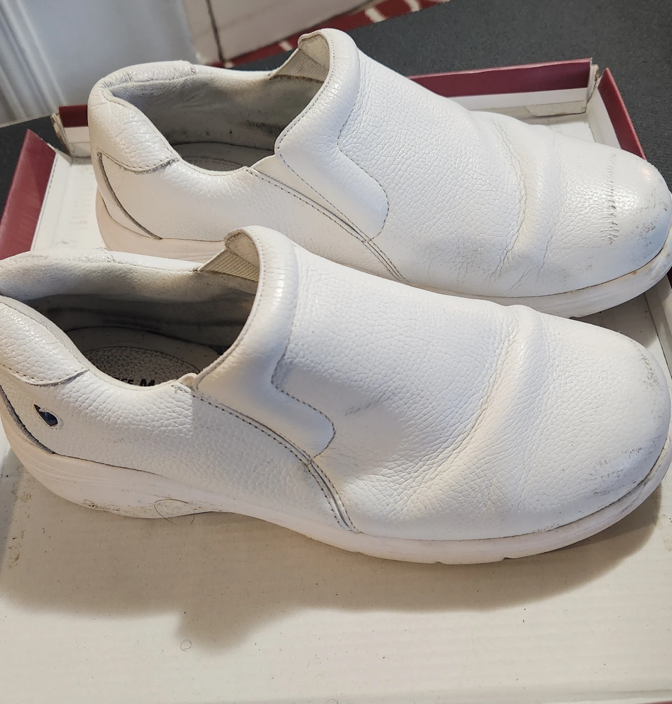 Nurse Mates White Leather Slip-On Shoes - photo 2