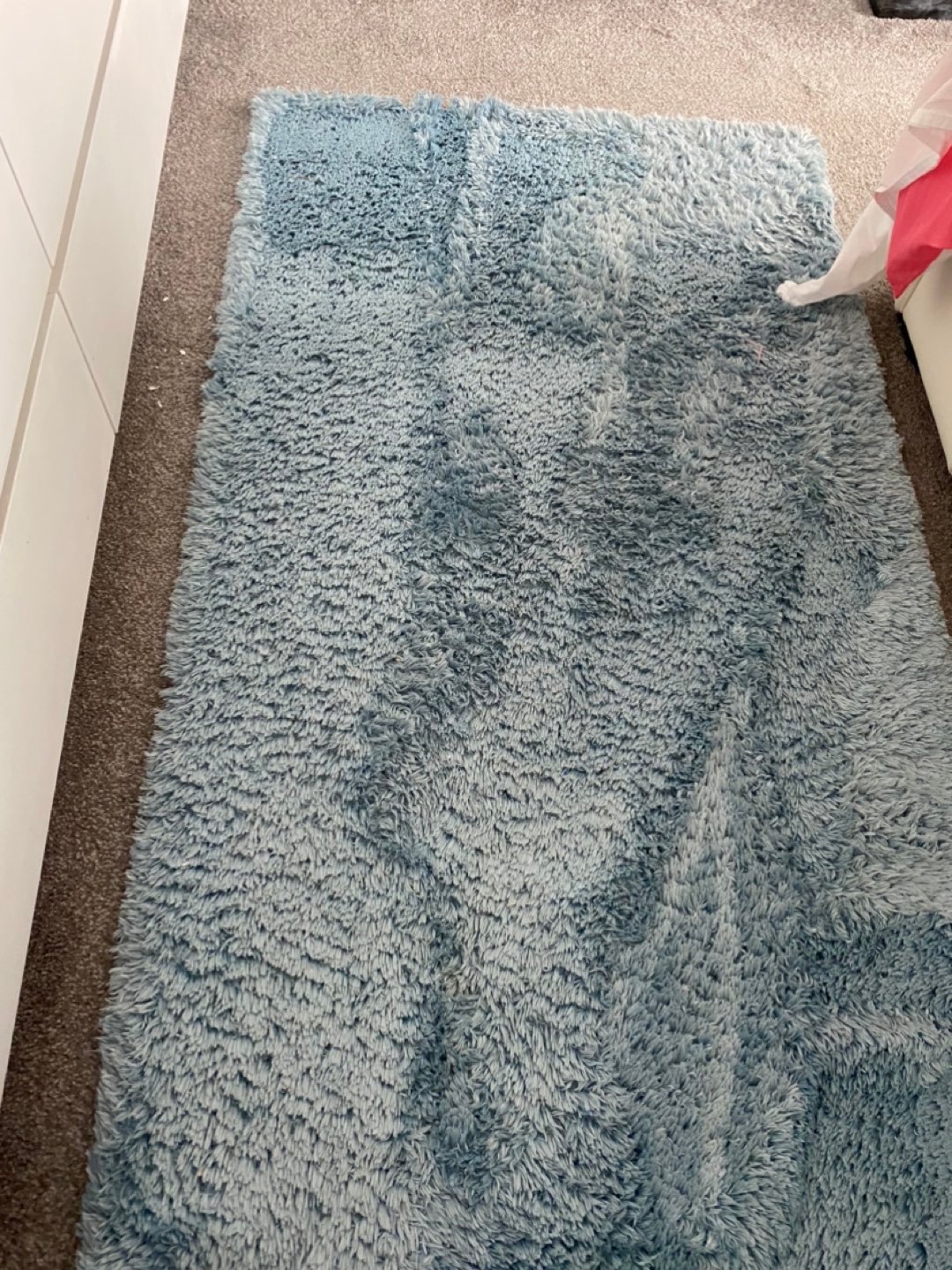 Blue Shaggy Bath Mat Rug - photo 2