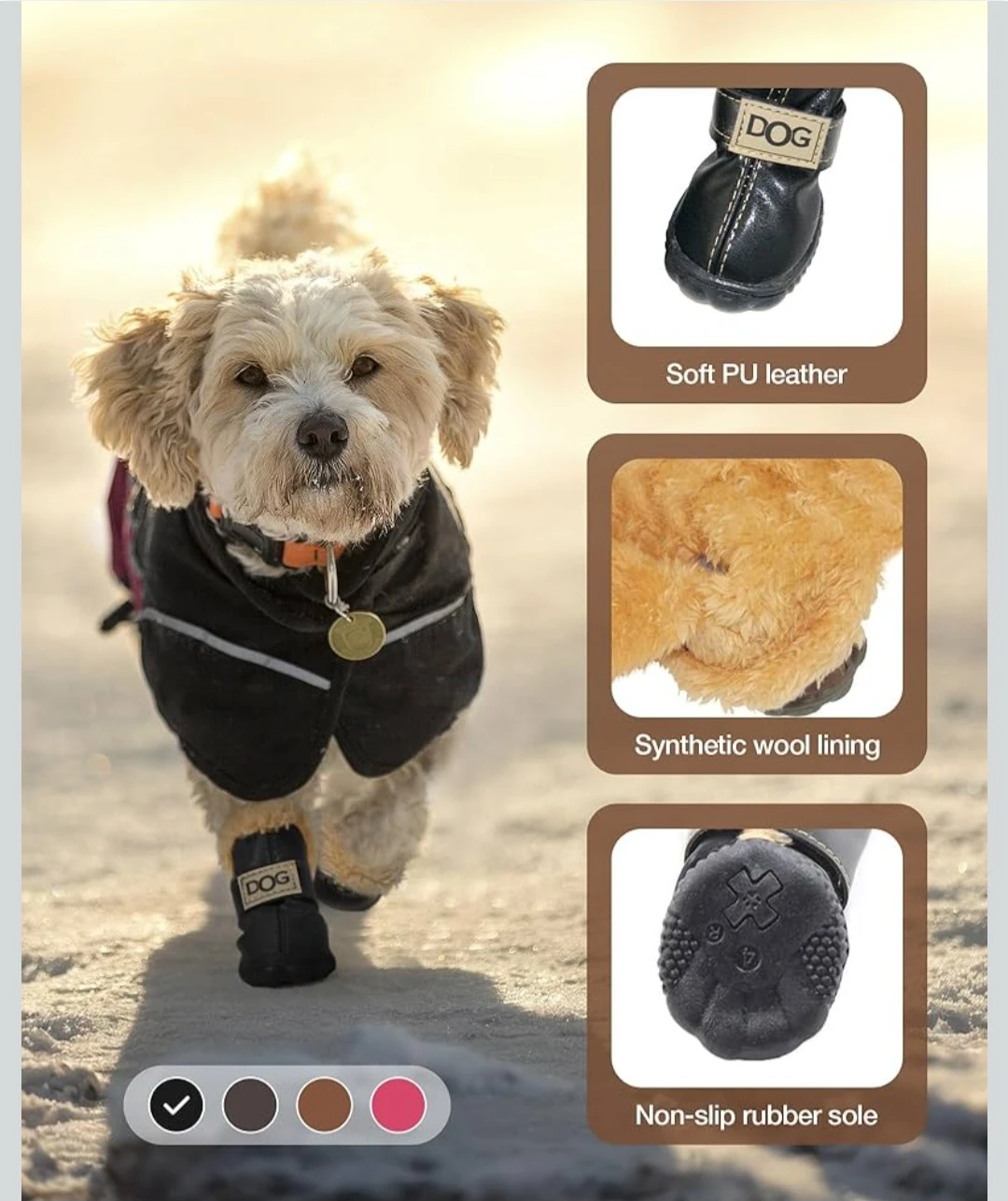 Winter Dog Boots & Paw Protectors: Outdoor Anti-Slip Dog ...
