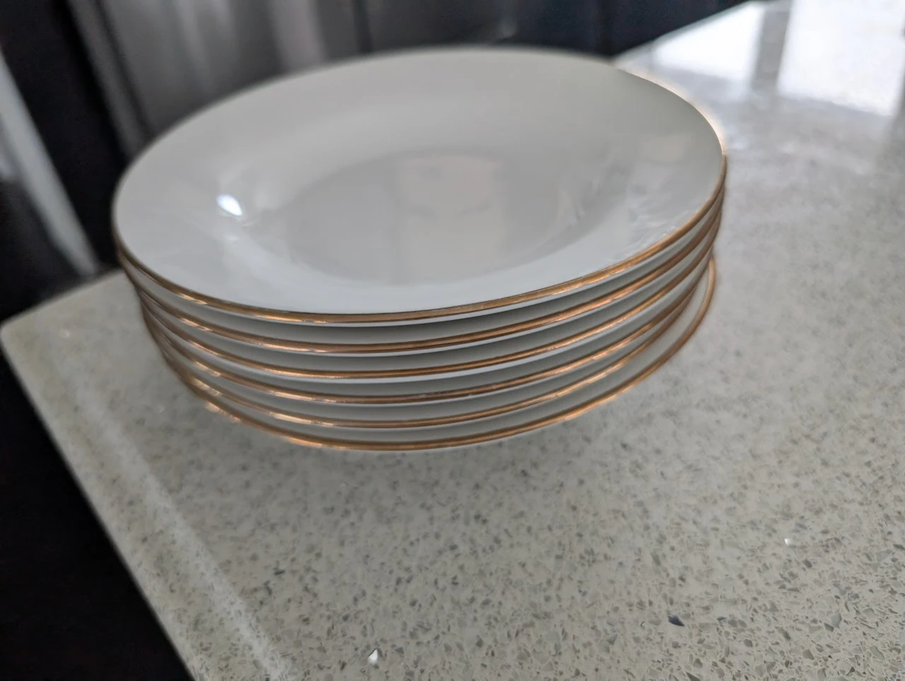 Gibson Everyday Plates with Gold Rim Set of 6