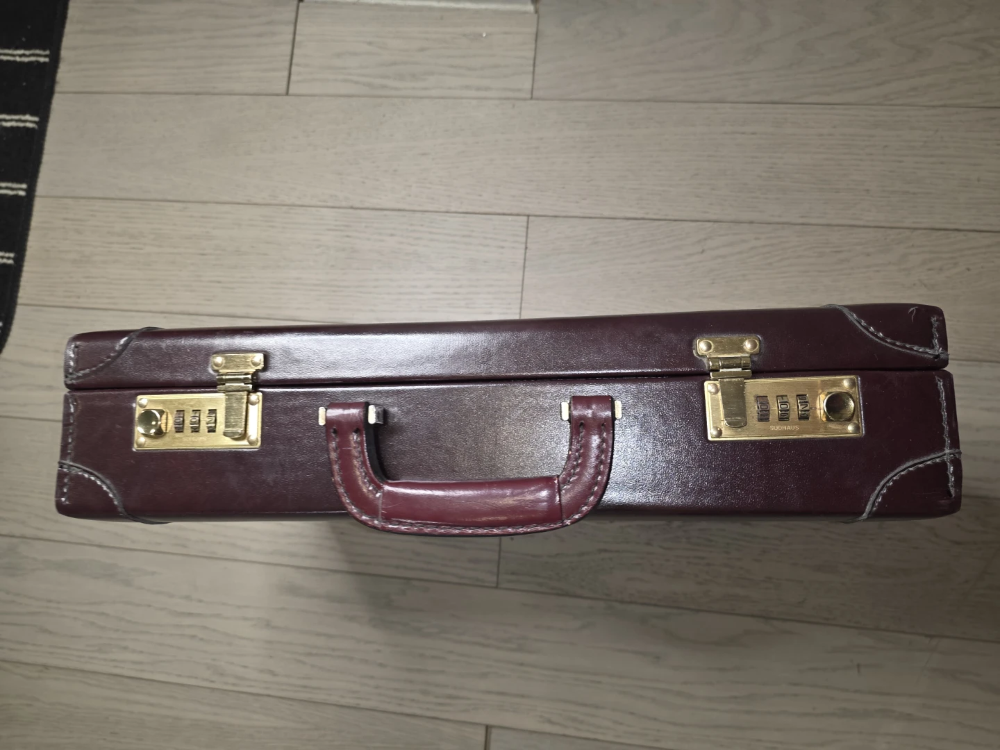 Vintage Burgundy Briefcase with Combination Locks