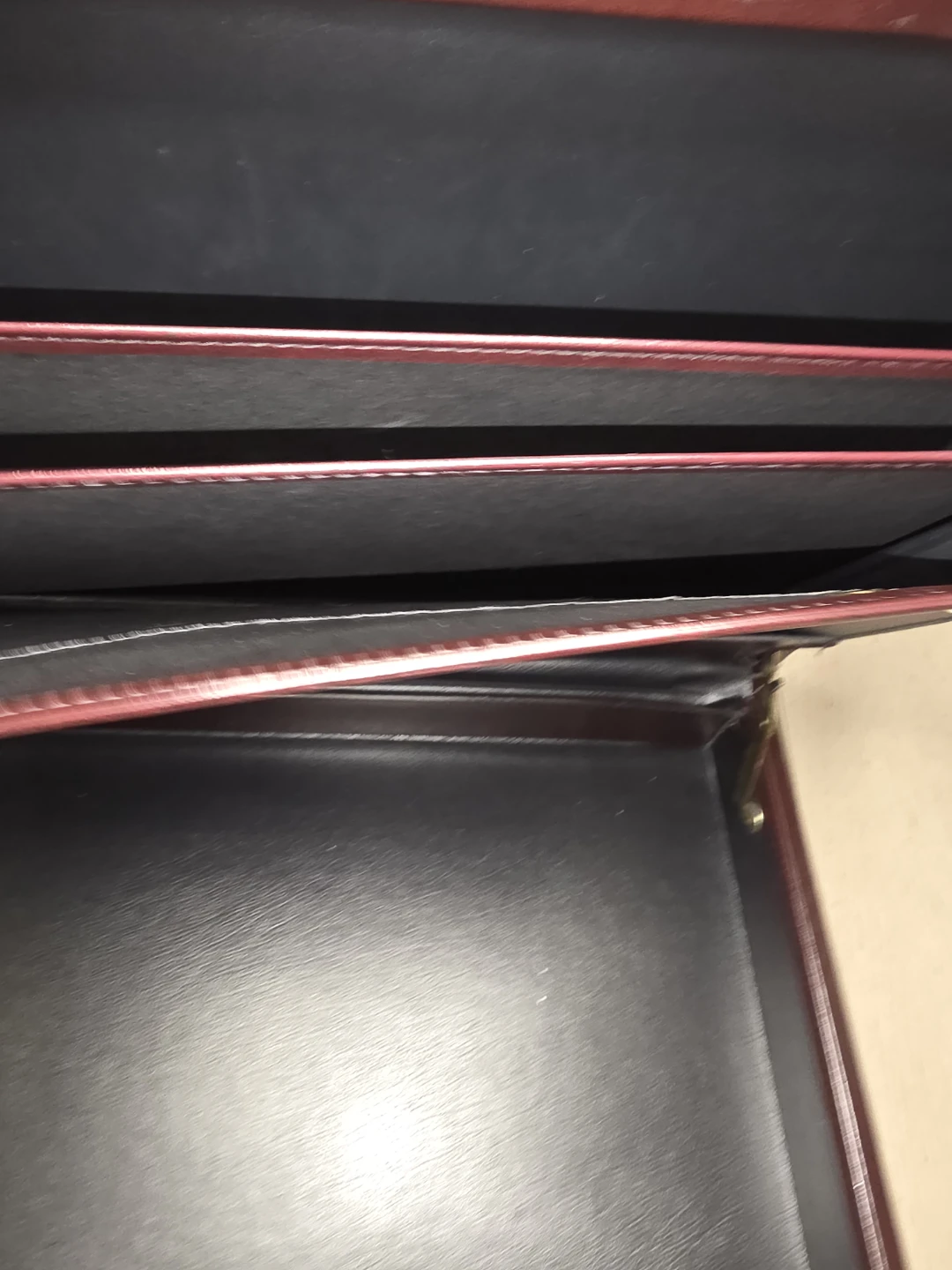 Vintage Burgundy Briefcase with Combination Locks - photo 4