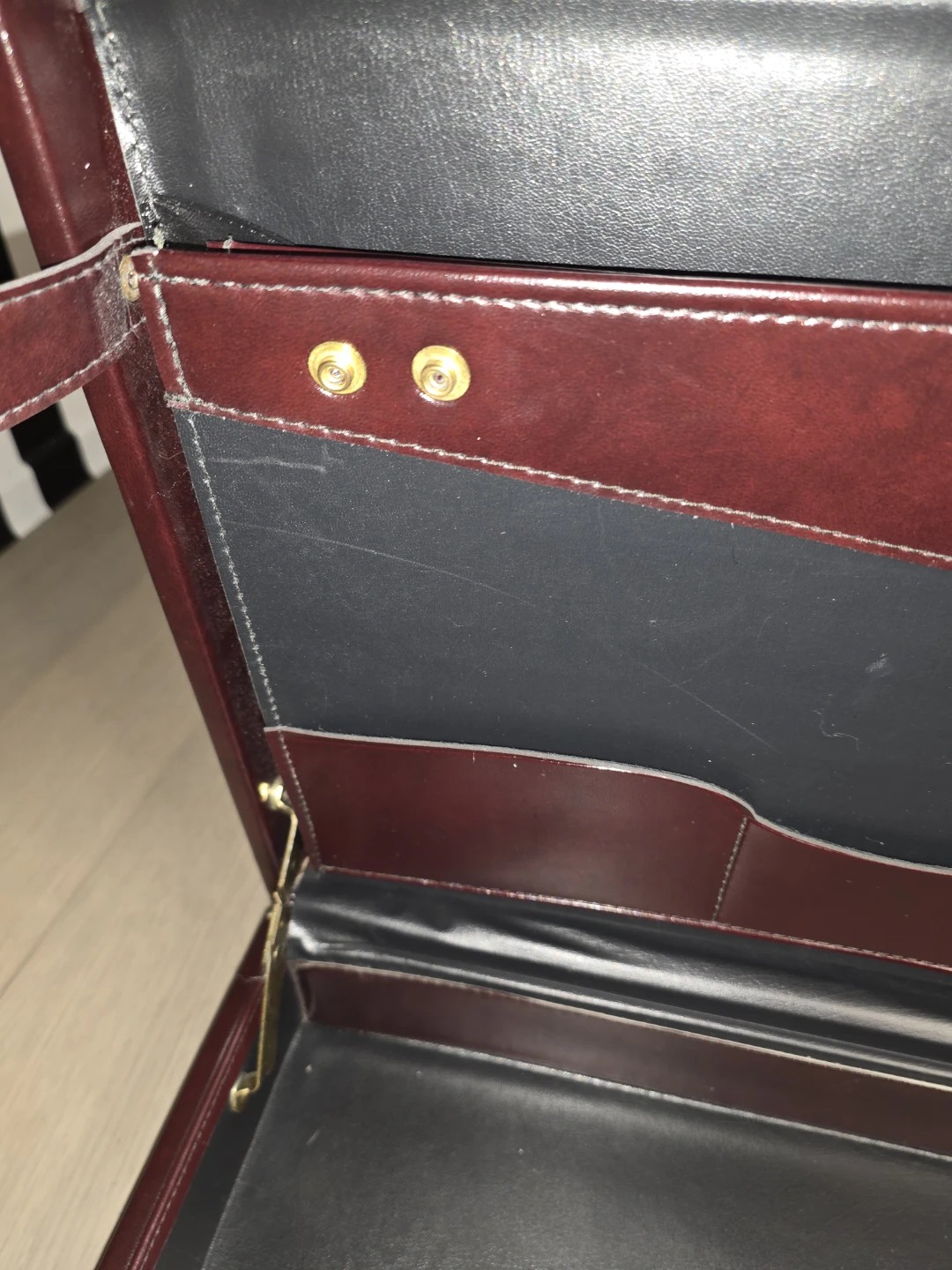 Vintage Burgundy Briefcase with Combination Locks - photo 5