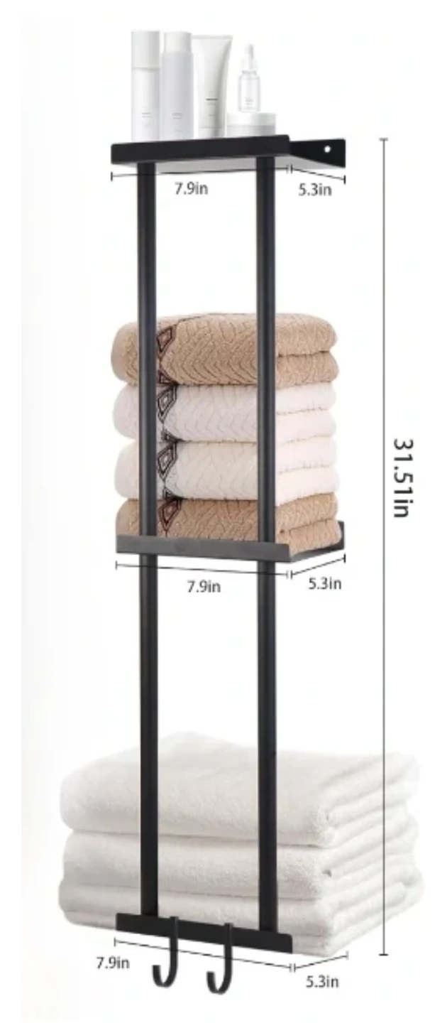 Black Metal Towel Rack - photo 2