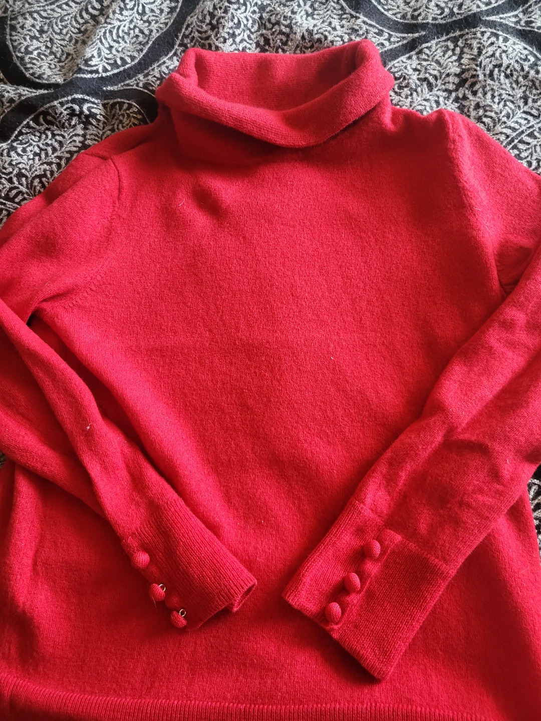 Talbots Red Pure Merino Wool Turtleneck Sweater
