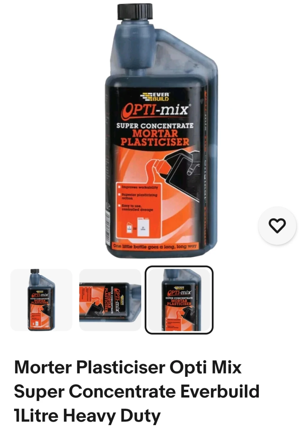 Morter Plasticiser Opti Mix Super Concentrate1Litre