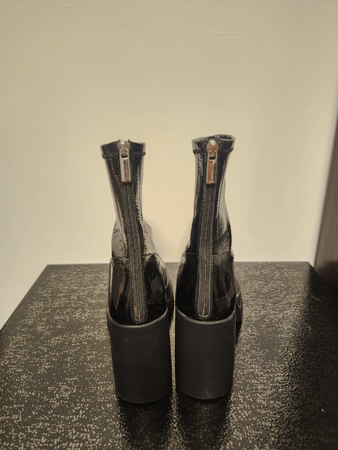 Black Patent Platform Boots - photo 4