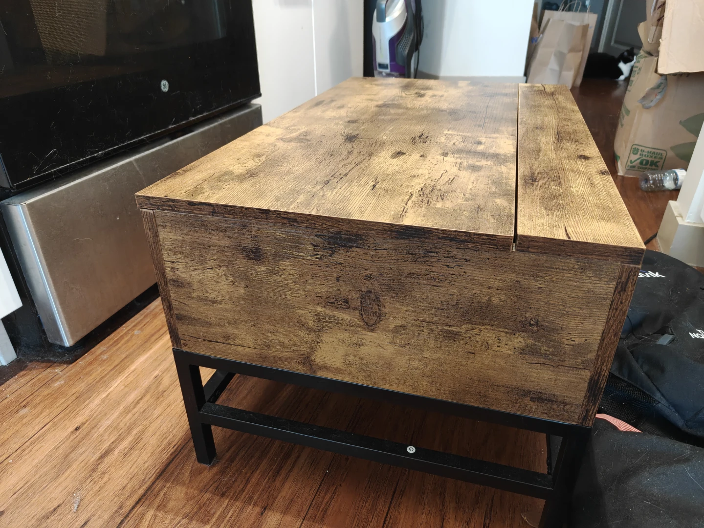 Industrial Lift-Top Coffee Table with Hidden Storage - photo 2