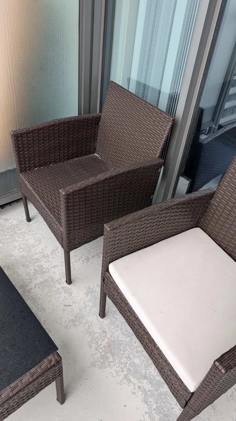 Brown Wicker balcony set with White Cushion - photo 3
