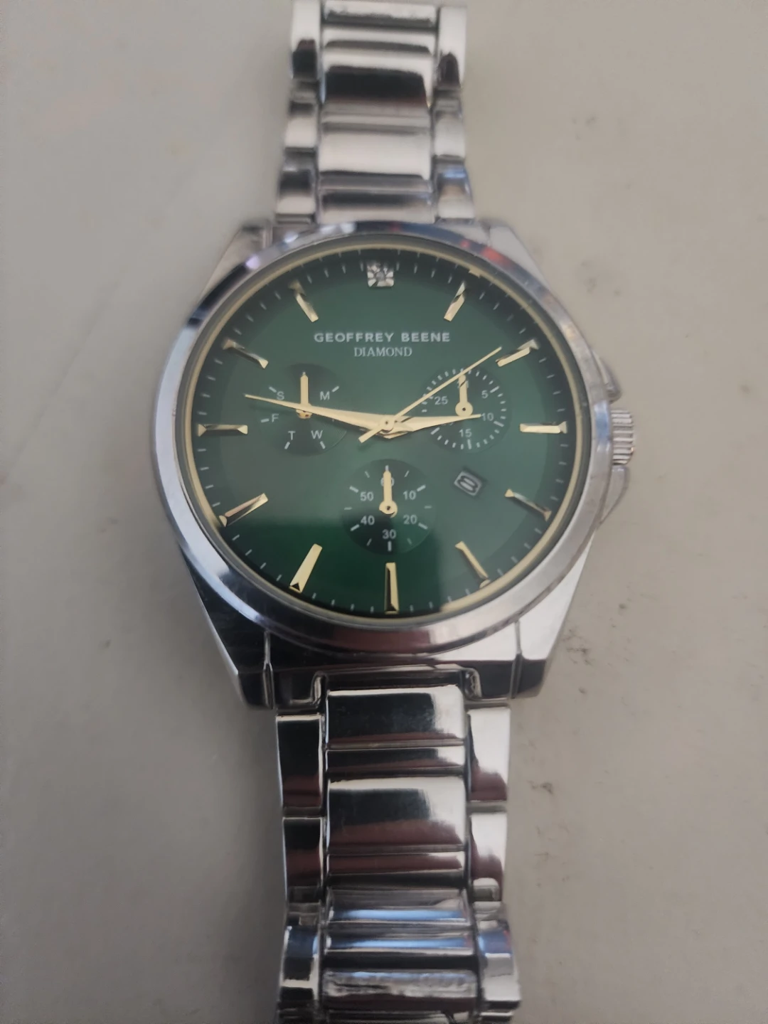 Geoffrey Beene Diamond Green Dial Men's Watch
