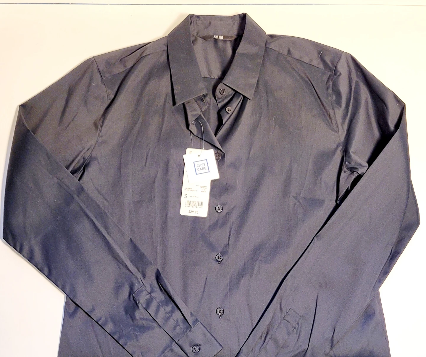 Uniqlo Long Sleeve Button Down Shirt Black, Size Small