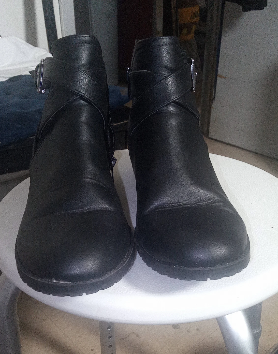 Black Ankle Boots with Buckle Detail - photo 3