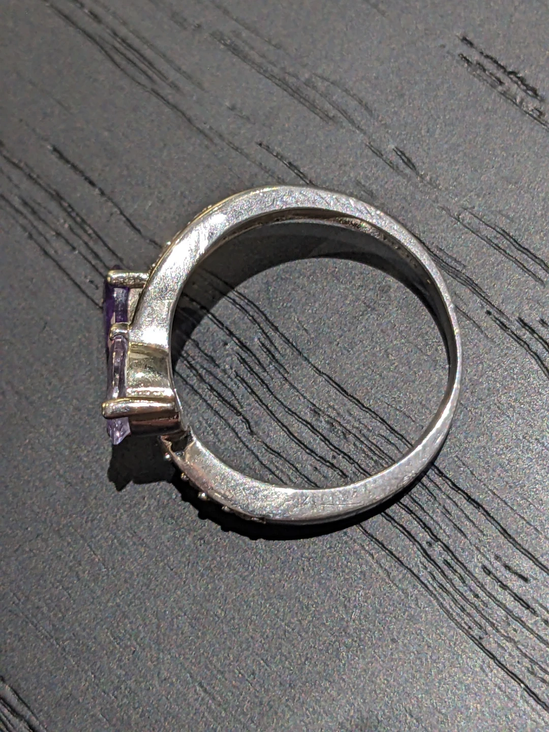 Size 7.5 Sterling Silver Pear Cut Cubic Zirconia Ring - photo 5