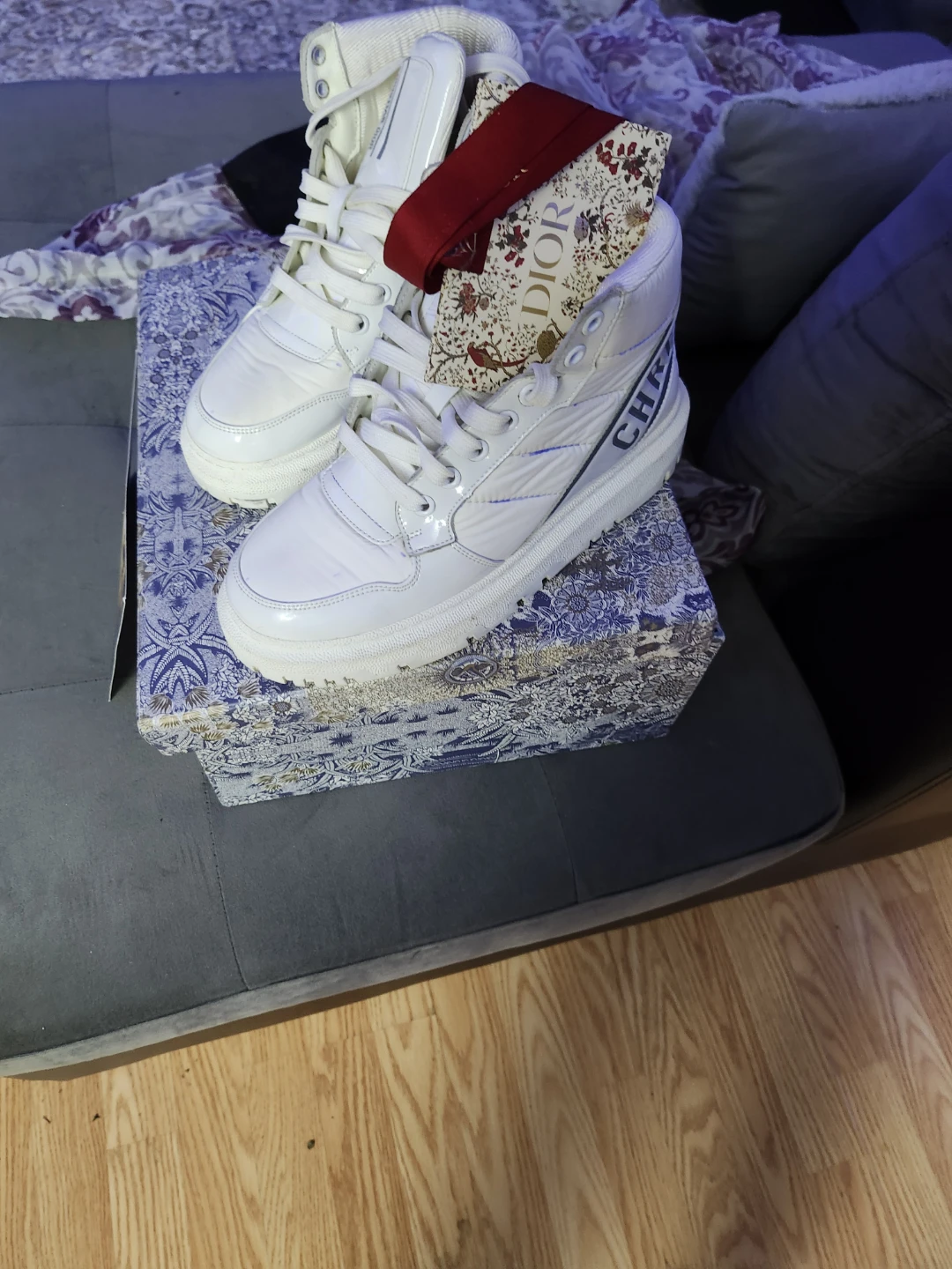 Christian Dior White High-Top Sneakers