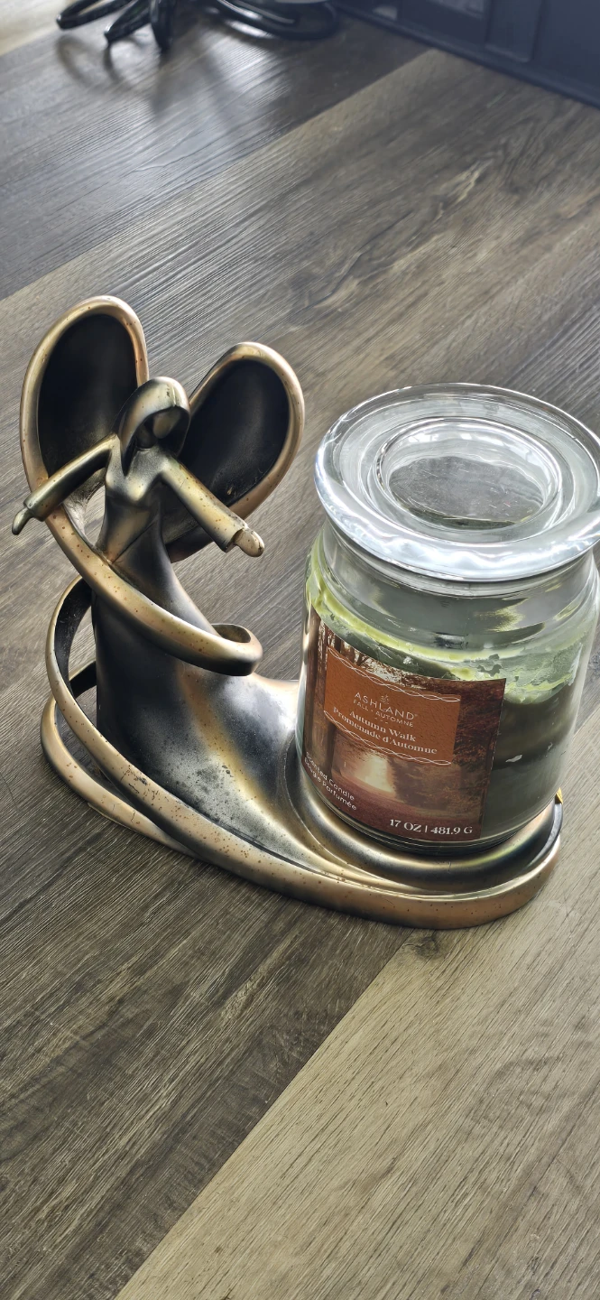 Angel Candle Holder with Ashland Autumn Woods Candle