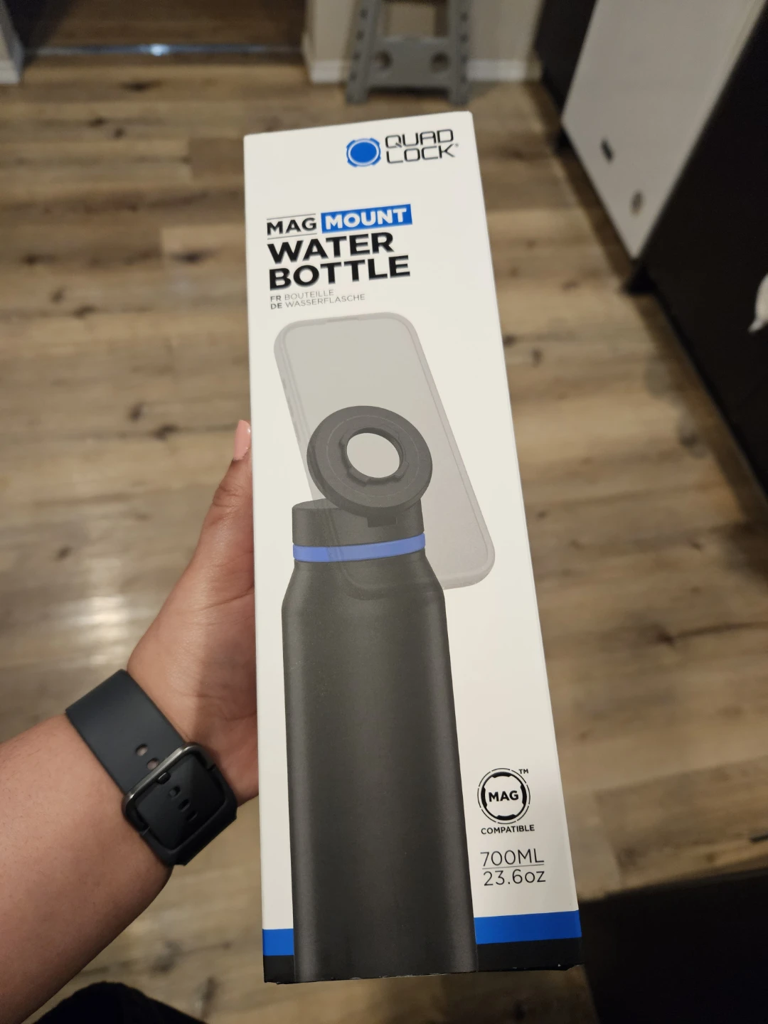 Quad Lock Mag Mount Water Bottle - Black 700mL