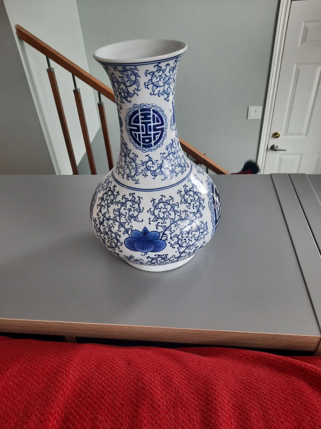 Blue and White Porcelain Vase with Floral Design - photo 5